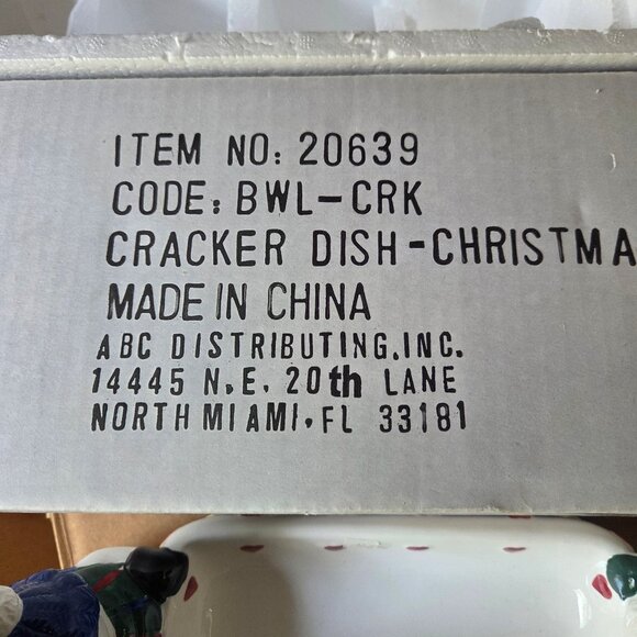 Christmas Holiday Santa Claus Snowman Ceramic Cracker Serve Tray Cheese Dish - Picture 4 of 4